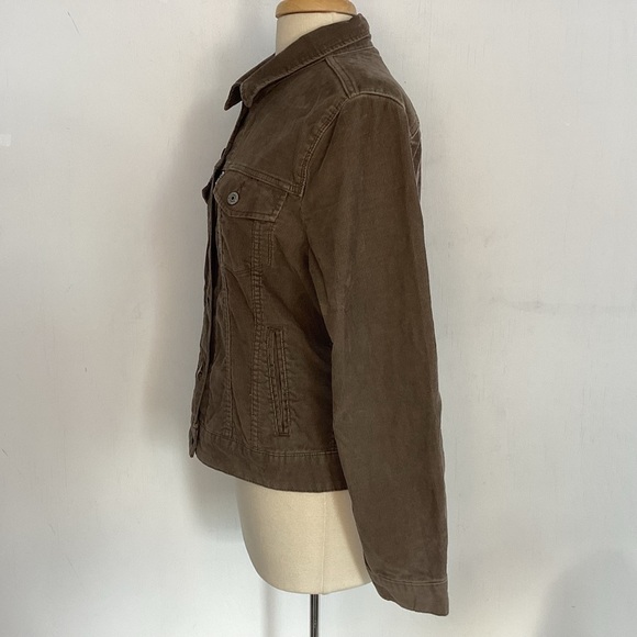 Levi's DarkTan, Light Brown Corduroy Trucker Style Jean Jacket women’s Large GUC - Picture 7 of 14
